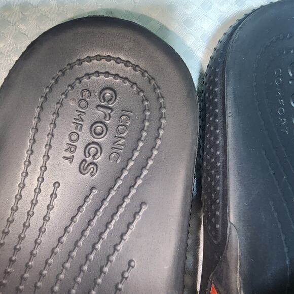 CROCS EUC WOMENS SZ 7 CLASSIC TIE DYE GRAPHIC SLIDES SANDALS SLIPONS - Picture 4 of 6